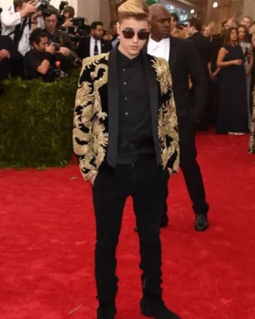 Justin Bieber Gold Men Suit