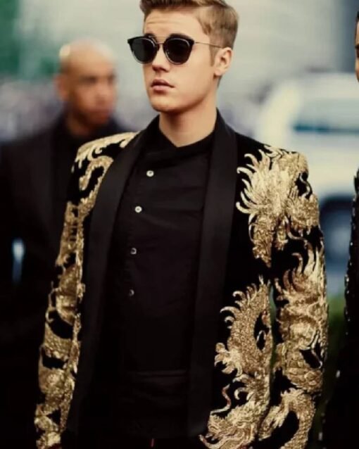 Justin Bieber Gold Men Suit