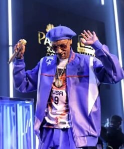 Olympics Paris 2024 Snoop Dogg Purple Bomber Jacket