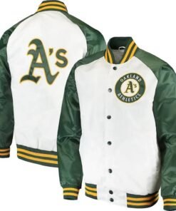 Clean-up Hitter Oakland Athletics White And Green Jacket