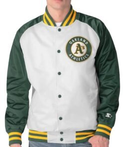 Clean-up Hitter Oakland Athletics White And Green Jacket