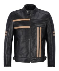 Evan Biker Black Leather Jacket