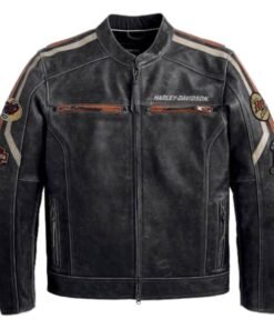 Harley Davidson Black Boxford Leather Jacket