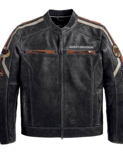 Harley Davidson Black Boxford Leather Jacket