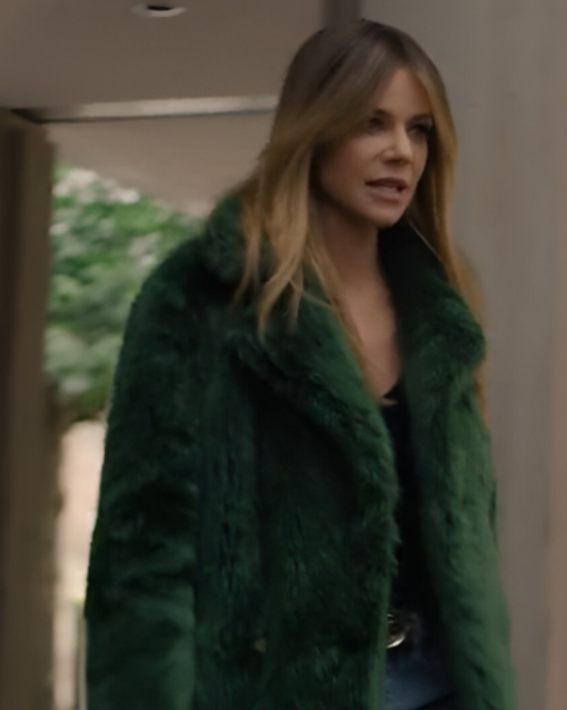 High Potential 2024 Kaitlin Olson Green Fur Coat