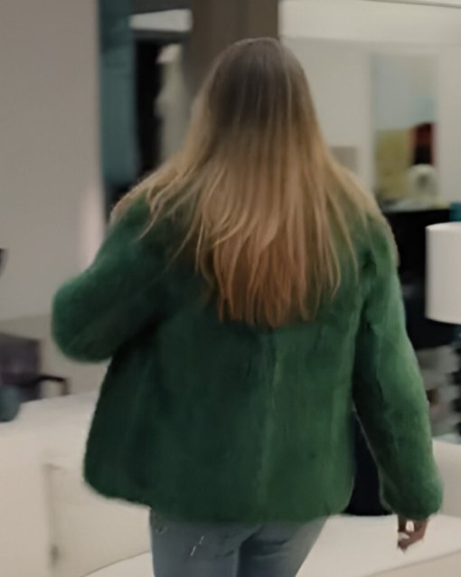 High Potential 2024 Kaitlin Olson Green Fur Coat