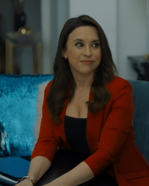 His & Hers 2024 Lacey Chabert Red Blazer