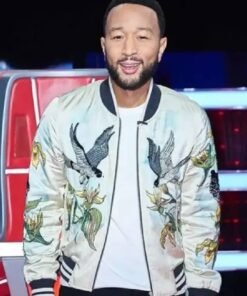 John Legend The Voice S25 Embellished Bird Bomber Jacket