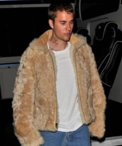 Justin Bieber Singer Brown Faux Fur Jacket