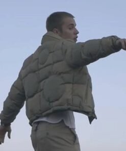 Justin Bieber Stay Grey Polyester Puffer Jacket