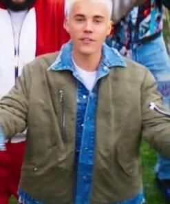 Justin Drew Bieber Green Cotton Jacket