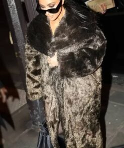 Kim Kardashian Fashion Week Faux Fur Coat