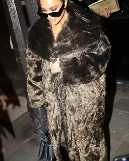 Kim Kardashian Fashion Week Faux Fur Coat