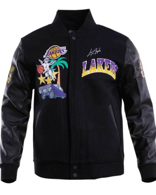 Los Angeles Lakers Gradient Logo Wool Varsity Jacket