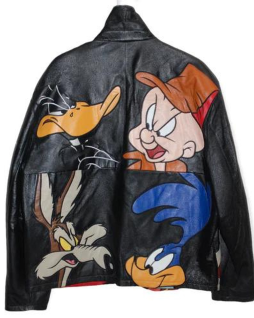 Looney Tunes Space Jam Cartoon Warner Bros Leather Jacket