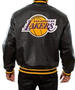 Los Angeles Lakers Black Leather Varsity Jacket