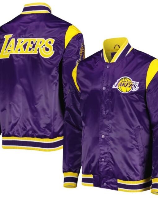 Los Angeles Lakers Force Play Purple Satin Jacket