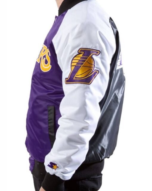 Los Angeles Lakers Tri-Color Varsity Satin Jacket