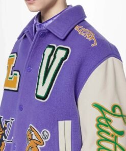 Louis Vuitton Purple And White Varsity Jacket