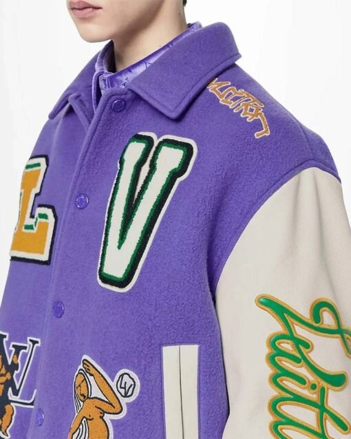 Louis Vuitton Purple And White Varsity Jacket