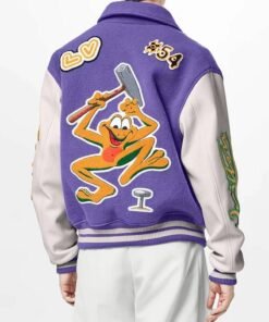 Louis Vuitton Purple And White Varsity Jacket