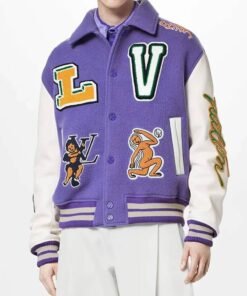 Louis Vuitton Purple And White Varsity Jacket
