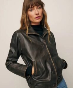 Madonna Reformation Black Leather Jacket