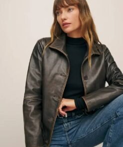 Madonna Reformation Black Leather Jacket