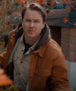 Falling Together 2024 Paul Campbell Hooded Brown Jacket