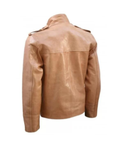 Men’s 4 Pockets Tan Leather Jacket