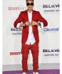 Justin Bieber Mens Red Suit