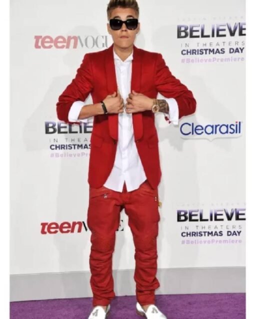 Justin Bieber Mens Red Suit