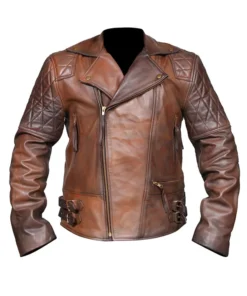 Men’s Rustic Leather Motorcycle Jacket