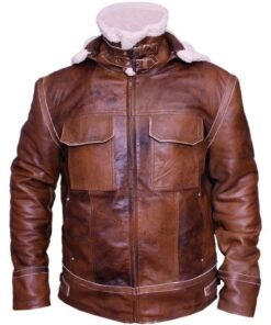 Mens Ww2 B3 Shearling Fur Real Leather Aviator Jacket Brown