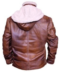 Mens Ww2 B3 Shearling Fur Real Leather Aviator Jacket Brown