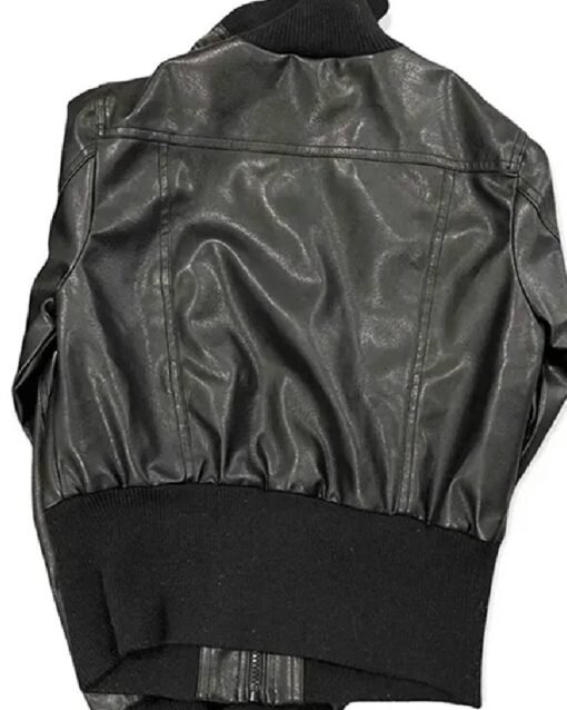 Miley Cyrus Max Azria Crop Leather Jacket