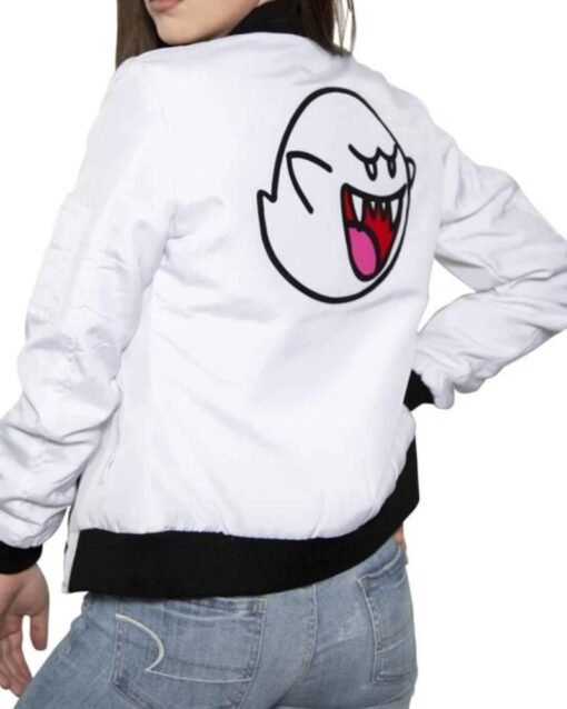 Nintendo Super Mario Boo Satin Bomber Jacket