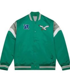 Philadelphia Eagles Green Full Snap Satin Jacket