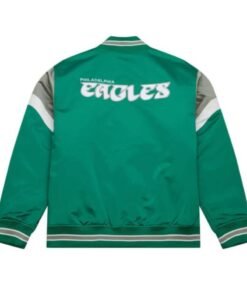 Philadelphia Eagles Green Full Snap Satin Jacket