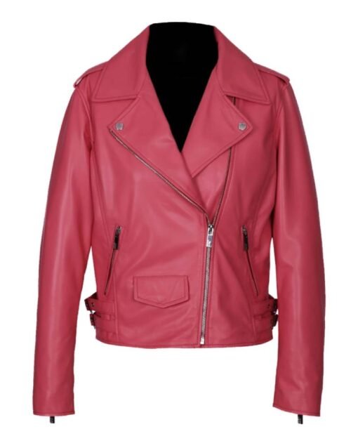 Carol Tapered-Fit Biker Leather Jacket