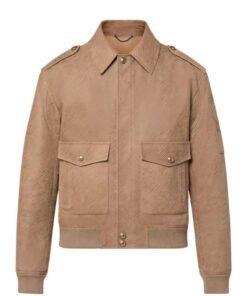 Epi Embossed Leather Flight Jacket
