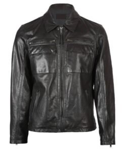 Men’s Front Pocket Leather Jacket