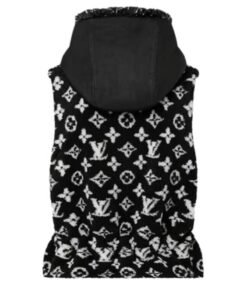 Sleeveless Hooded Monogram Teddy Jacket