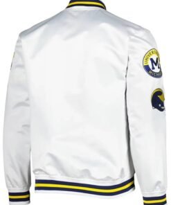 Michigan Wolverines City Collection White Varsity Satin Jacket