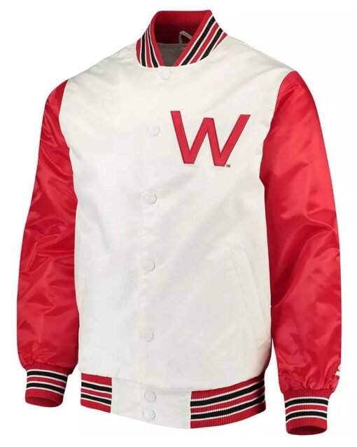 The Rookie Wisconsin Badgers White Satin Jacket