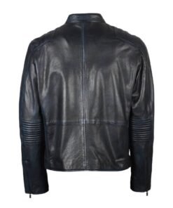 Men’s Tapered Sleeve Biker Leather Jacket