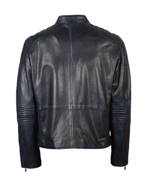 Men’s Tapered Sleeve Biker Leather Jacket