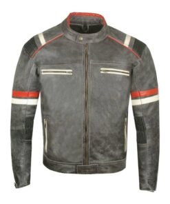 Enzo Distressed Biker Leather Jacket