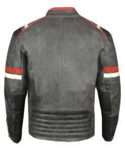 Enzo Distressed Biker Leather Jacket