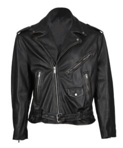 Luca Belted Biker Leather Jacket